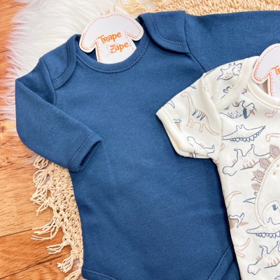 Conj. de Malha 3 Peças - Dinos - Marinho e Off White Conj. de Malha 3 Peças - Dinos - Marinho e Off White